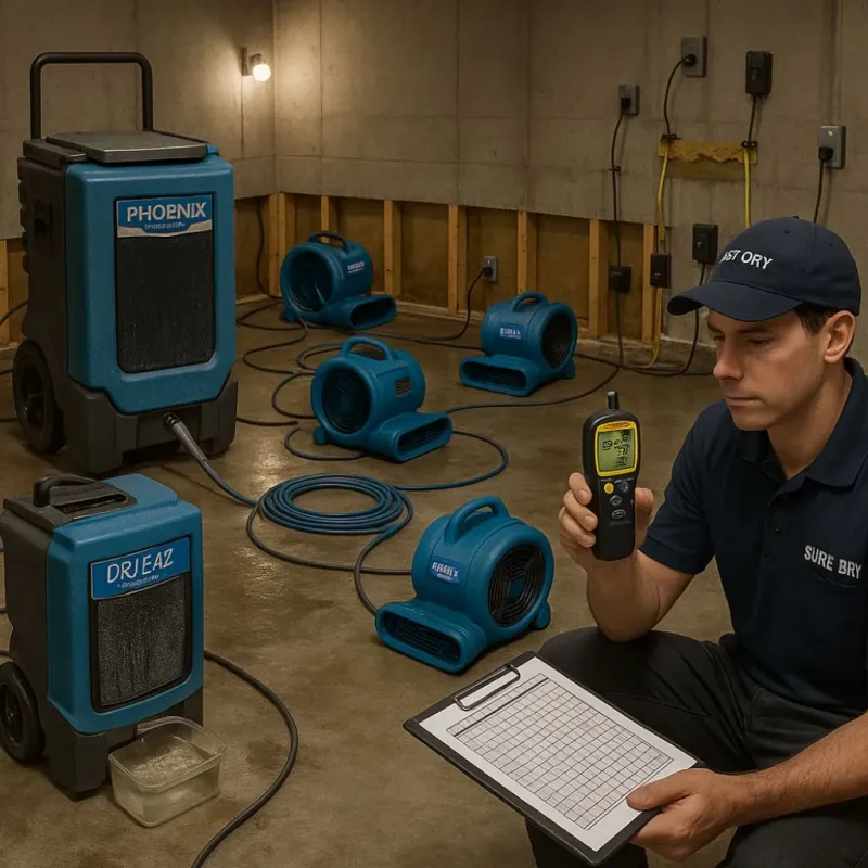 Structural Drying and Dehumidification process in Vail, AZ